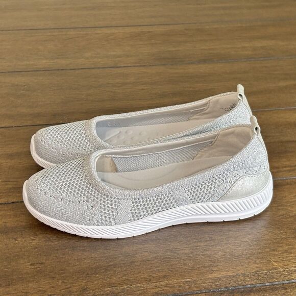 Amazon.com | Easy Spirit Women Easy Spirit SEGLITZ2 Gray Knit Slip On Ballet Flats Shoes Womens 6 W NEW!